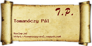 Tomanóczy Pál névjegykártya